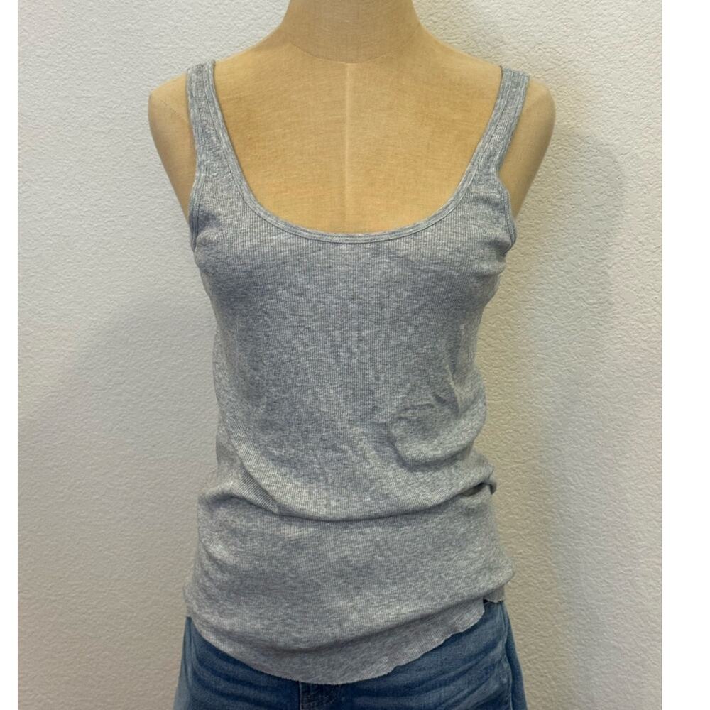 VINCE Gray Scoop Neck Casual Tank Top Shirt Cotton Women size L